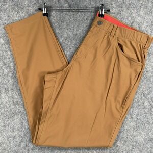 Redvanly Pants Mens 2XL Brown Performance Golf Stretch Nylon Spandex Casual